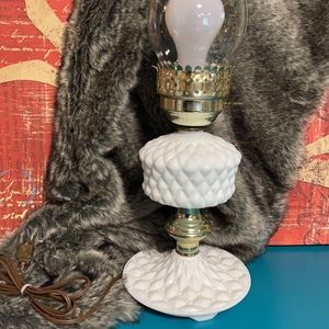 Milk Glass Hurricane Lamp